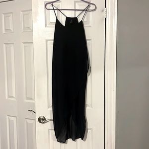 H&M dark navy blue maxi sheet hi-lo dress size 6